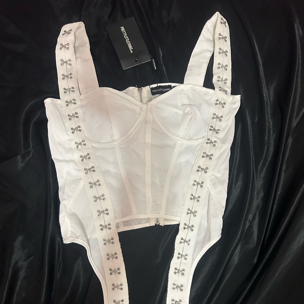 White PLT Corset Top